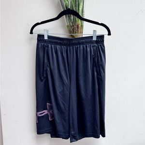 Men’s Under Armour Shorts with purple Logo and drawstring size large tall